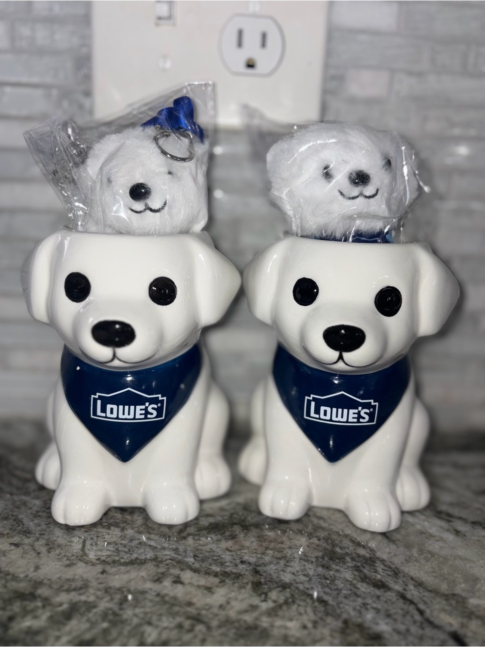 Lowe's Ceramic Dog Flower Pot with Keychain